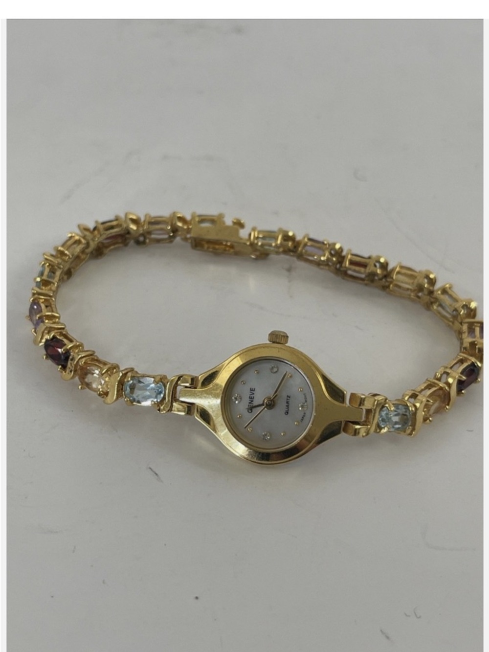 Gold-Tone Crystal Accent Women's Bracelet Watch - Gold - Picture 2 of 9